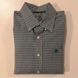 Cinch Men's Classic Fit Button Down Shirt - Blue/White Diamond